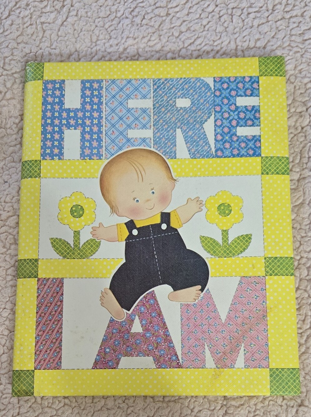 Sanitoy Here I Am Baby Memory Book Yellow Multicolor Polka Dot Cover